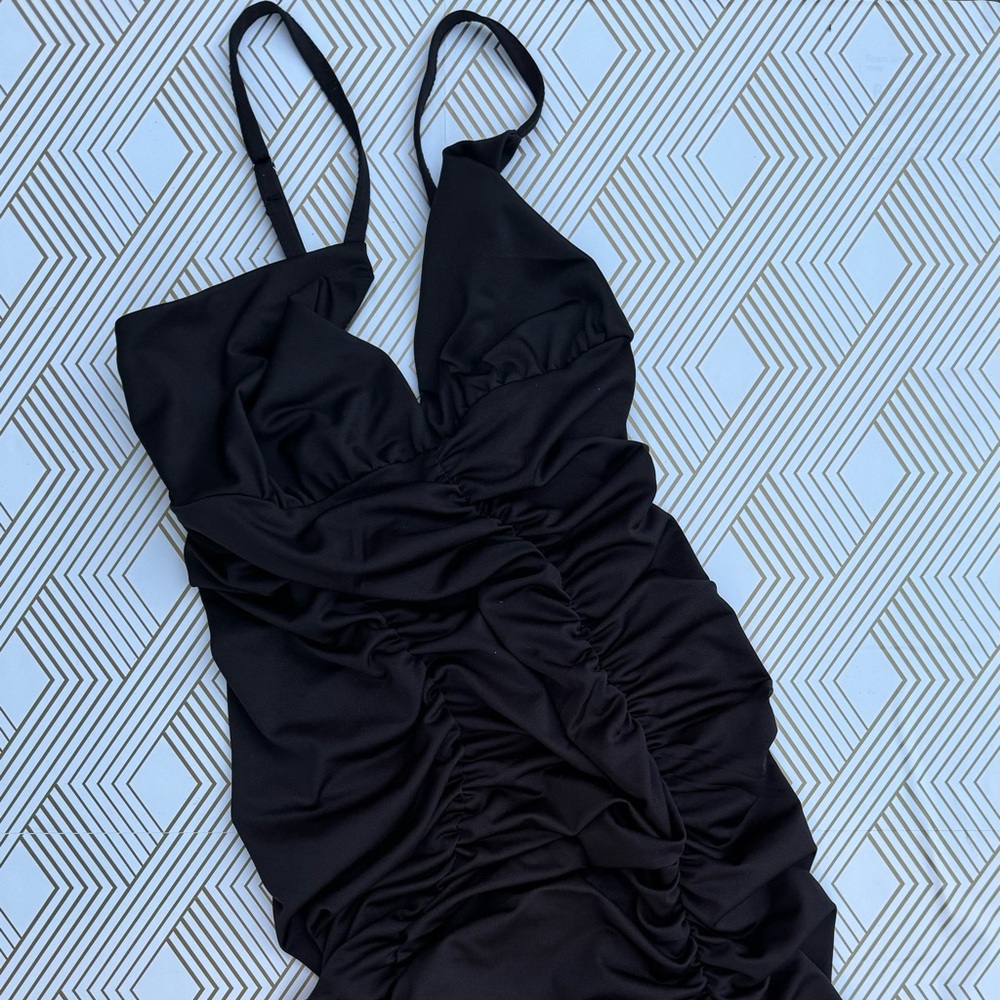 Black Ruched Dress